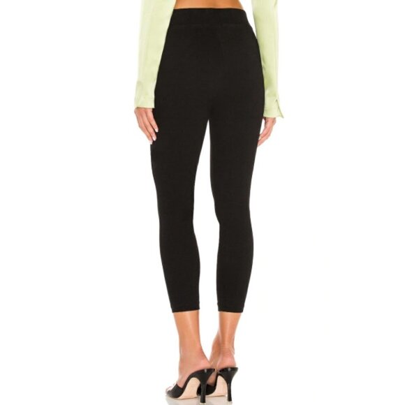 L'AGENCE 'Rosalie' High-Rise Cotton-Blend Cropped Pants, Black - Picture 3 of 3
